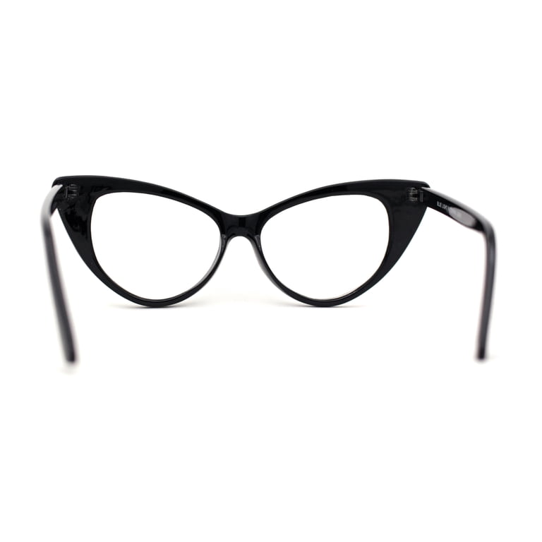 Classy Iconic Gothic Cat Eye Clear Lens Plastic Eye Glasses Black