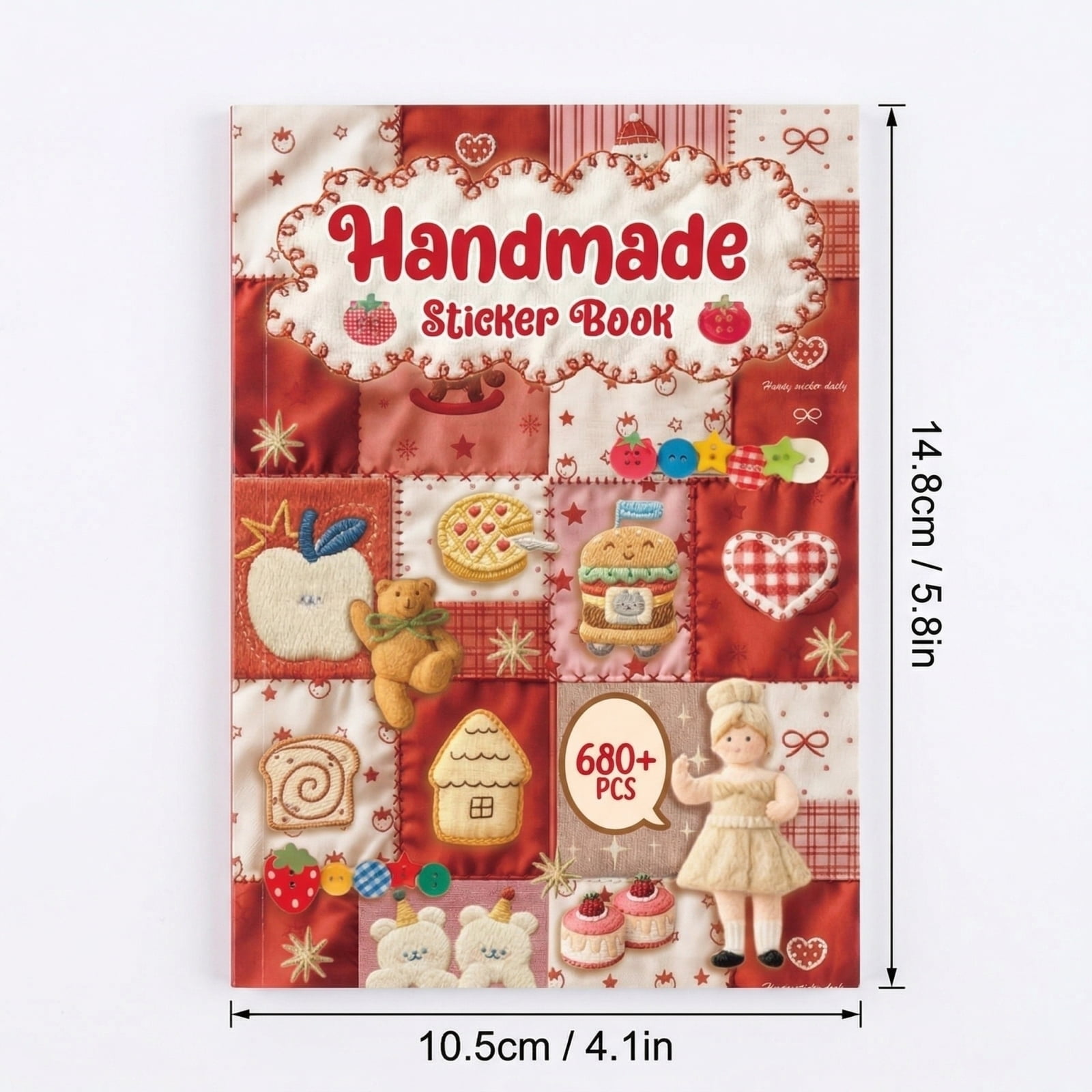 Japanese manga sticker book, red and dark blue aesthetic die-cut stickers DIY diary and planner
