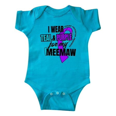 

Inktastic Suicide Prevention I Wear Teal and Purple for My Meemaw Gift Baby Boy or Baby Girl Bodysuit