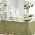 thumbnail image 4 of Newbridge Provence Lattice Cutwork Solid Color Textured Fabric Tablecloth, 60 x 84 Inch Rectangle, Sage Green, 4 of 9