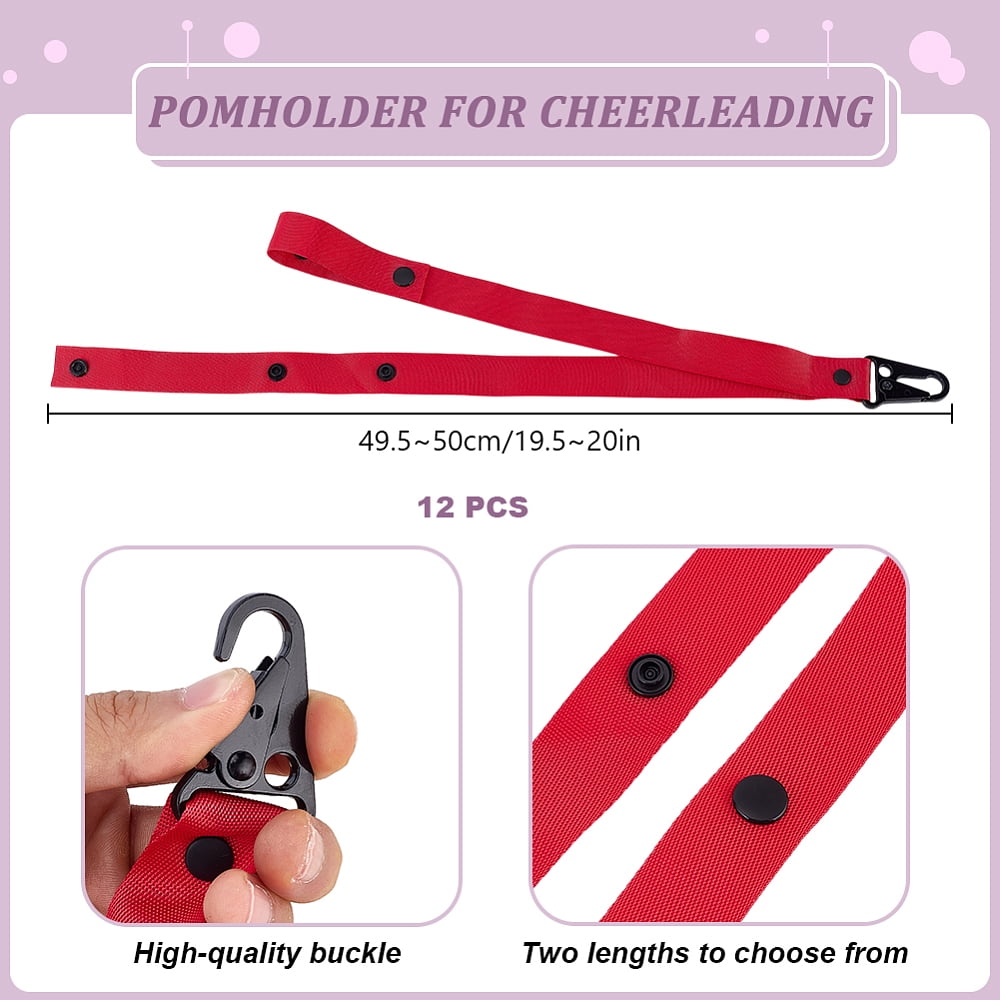 Polyester Cheerleading Pom Pom Storage Strap Red 495~500x25.5~26x4~4.5mm
