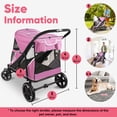 thumbnail image 5 of Petbobi Dog Stroller for Large & Medium Dogs Dual Entry with Brake & Air Mesh for Large Senior Pets up to 80 lbs, Pink, 5 of 6