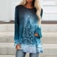 thumbnail image 1 of ICHUANYI Liquidación Camisas casuales florales de manga larga para mujer Jersey sólido Tops de túnica sueltas Estampado de árbol de Navidad Blusa de manga larga con cuello redondo ICHUANYI WER2023082203121, 1 of 5