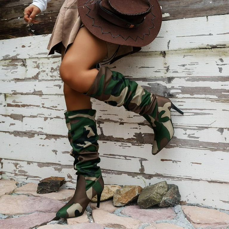 Camo boots heels hotsell