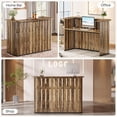 thumbnail image 7 of Finmind 63" U-Shaped Reception Desk with Counter, Modern Front Desk with Private Panel for Salon, Lobby, Retail Store, Office, Rustic Brown, 7 of 7
