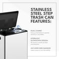 thumbnail image 4 of ToiletTree Products 16 Gal Stainless Steel 2 Compartment Trash Bin, 4 of 7