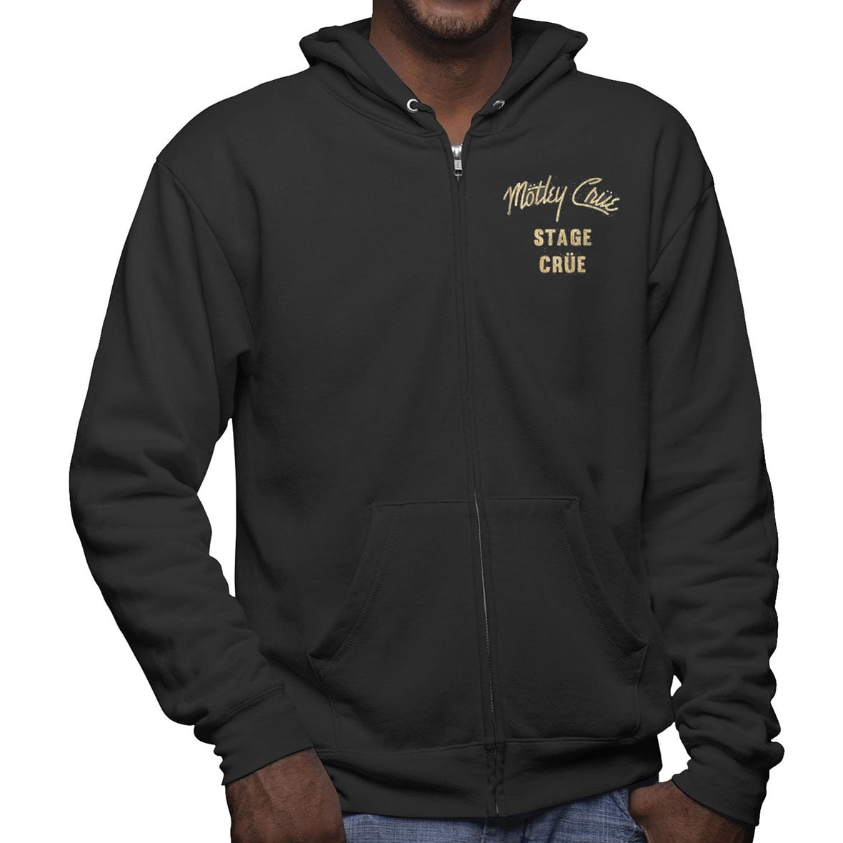 BLACK ZIP HOODIE SWEATSHIRT 
