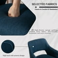 thumbnail image 6 of 28" Counter Height Bar Stools Set of 2, Swivel Upholstered Barstools with Solid Wood Legs and Footrest, Farmhouse Bar Chairs for Kitchen Island, Blue Linen, 6 of 9