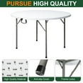 thumbnail image 2 of ZephyPaws 48" Round Folding Table, Collapsible Camping Table,Folding Event Table for Parties and Trade Shows, Portable Indoor/Outdoor Event Banquet Table, White, 2 of 7