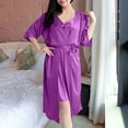 thumbnail image 2 of SwiftWear Women’s Cozy Stain Robe & Cami Dress Pajama Set - Soft 2-Piece PJs for Bedtime, Lounging Loungewear, 2 of 3
