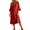 Red, variant on Gytharion Women's Midi Shirt Dresses Solid Color V Neck Button Down 3/4 Sleeve Dresses Loose Casual Summer Dresses