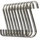 thumbnail image 1 of Paquete de 10 ganchos en S colgantes de acero inoxidable para utensilios de cocina de carnicero o juegos de carne (Nº 1) Xemadio YQ-0791, 1 of 8