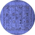thumbnail image 1 of Ahgly Company Indoor Round Oriental Blue Industrial Area Rugs, 5' Round, 1 of 4