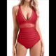 thumbnail image 1 of Traje de Baño de con Control de Abdomen para Mujer, Push Up, Cintura Alta. Rojo L, 1 of 10