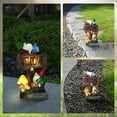 thumbnail image 3 of Molumo Solar Garden Gnome Statue 10 inch Resin Gnome Figurine with Solar Mushroom Light and Welcome Sign for Outdoor Decor, Patio Garden Decorations, 3 of 9