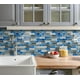 thumbnail image 3 of Azulejo para salpicaduras de cocina, pelar y pegar, tiwoos, azul grueso, 3 of 6