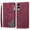 thumbnail image 1 of For Samsung Galaxy S25 Edge Wallet Case Color Splicing Leather Phone Cover with Stand - Black, 1 of 5