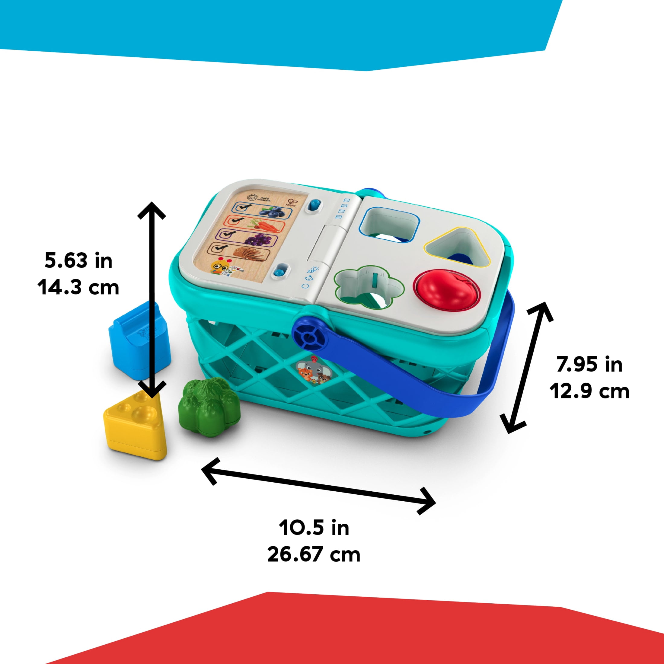 Baby Einstein + Hape Shopping Basket Pretend to Shop Toy, Ages 9 Months and Up