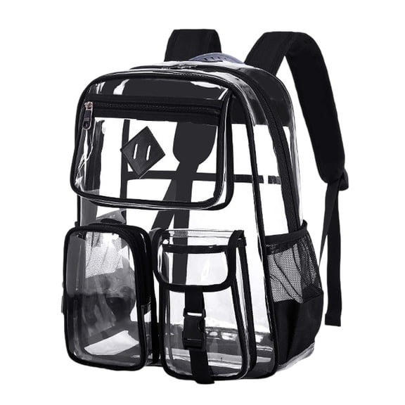 gcong Transparent Large Capacity School Backpack For Teen Elementary And Middle Lightweight Daily Use Black