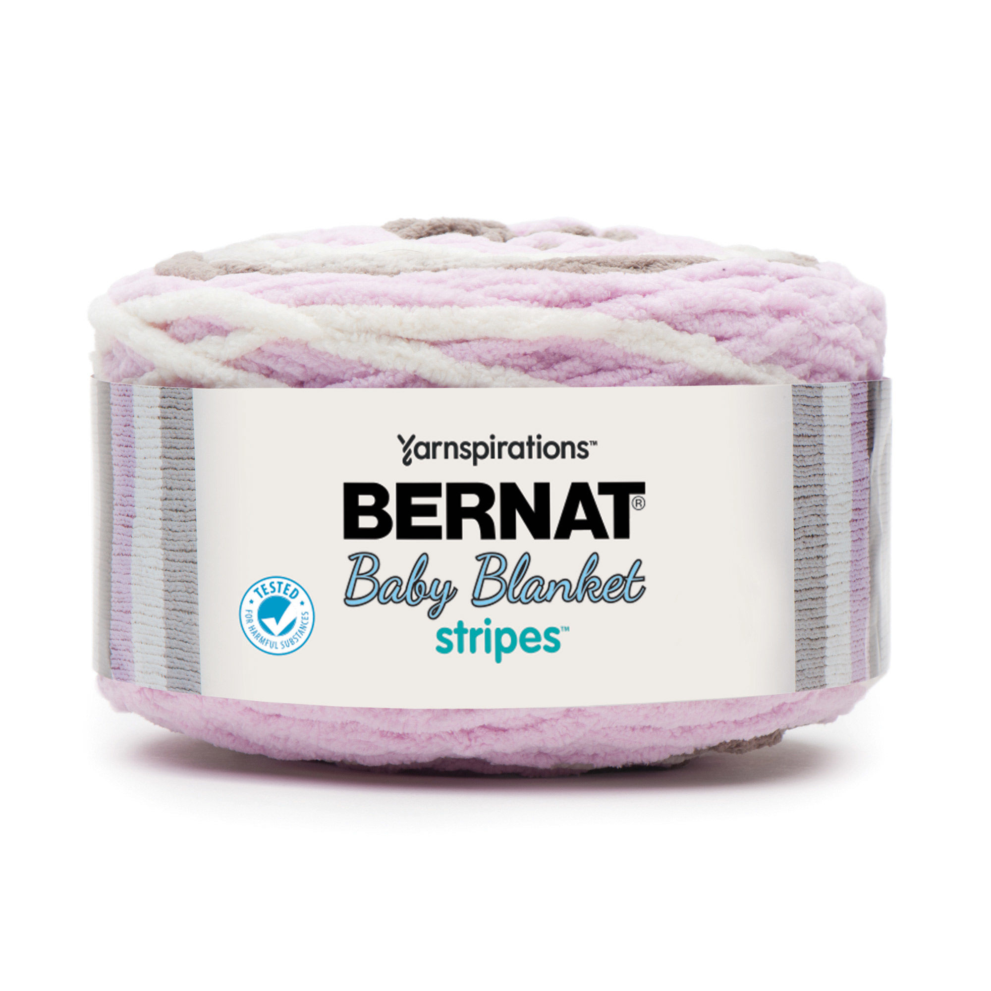 Bernat Polyester Baby Blanket Stripes Yarn (300 g/10.5 oz), Rosebud
