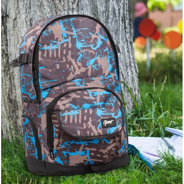 Mochila Escolar Grande Modelo Azul con Negro