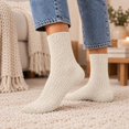 thumbnail image 2 of MKOSPLRT Women’s Thickened Fleece Mid‑Calf Socks Beige Soft Coral Velvet Warm Cozy Sleeping Socks Home Floor Socks for Cold Winter Indoor Lounging Daily Wear, 2 of 8