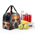 thumbnail image 4 of KLL Cartoon Pattern Corgi Print Insulated Lunch Bag Women, Reusable Cute Tote Lunch Box for Adult & Men, Leakproof Cooler Lunch Bags for Work Office Travel Picnic, 4 of 5