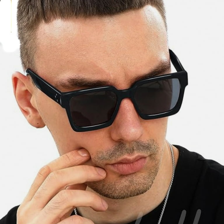 Chunky black sunglasses sale