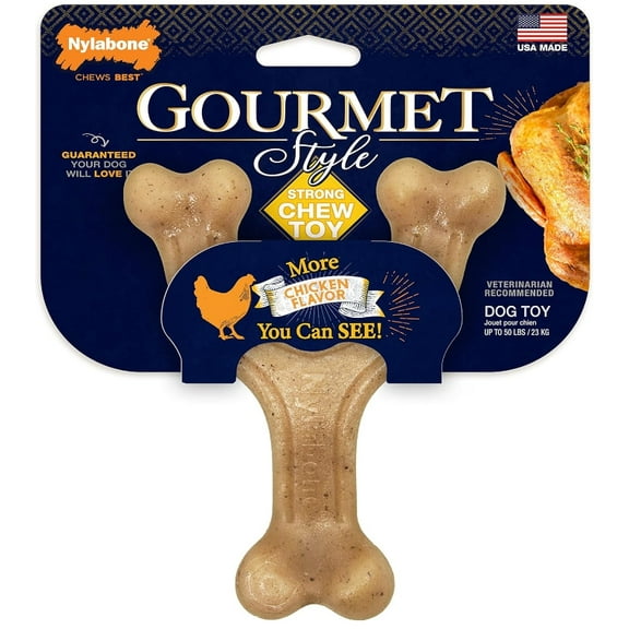 Nylabone Gourmet Style Wishbone Dog Chew Toy Chicken Flavor Large [New Dog Supplies, Dog Chew Toys, Nylabone, Dog Supplies] 1 count