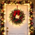 thumbnail image 3 of Artificial Norfolk Pine Christmas Wreath,15.7 Inch Front Door Greenery Wreath with Eucalyptus Leaves, Red Berries, Hanging Wreath for Wall, Window, Indoor Outdoor Winter Holiday Decor,1Pc, 3 of 4