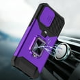 thumbnail image 5 of For Apple iPhone 16 (6.1") Wallet Case with Ring Stand & Slide Camera Cover Credit Card Slot Holder, Military Grade Cover ,Xpm Phone Case [ Purple ], 5 of 11
