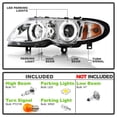 thumbnail image 4 of ACANII - For [Halogen Model] 2002-2005 BMW E46 Sedan 3-Series LED Halo Chrome Projector Headlights Headlamps Assembly, 4 of 4