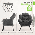 thumbnail image 2 of Magshion Water-resistant Cotton Lazy Chair, Modern Upholstered Single Sofa with Ottoman, Removable Cover Accent Lounge Chair for Living Room, Lava Gray, 2 of 10