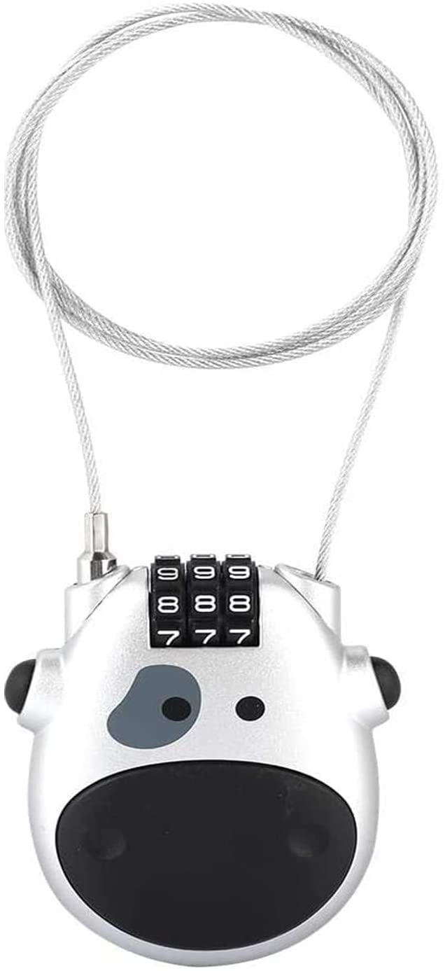 Antivol Câble Rétractable à Code 4 Chiffres - 130cm - Pour Vélo, Casque, Bagages - Sécurité Nomade