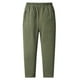 thumbnail image 2 of Pantalones largos para hombre, color liso, con bolsillo y cordón ajustable, de felpa, para exteriores, cálidos, para senderismo, de forro polar grueso, de poliéster., 2 of 7