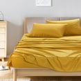 thumbnail image 2 of JCrown Premium Hotel Style Bed Sheets – Rich and Soft Hand, Breathable, and Cooling – Resistant to Wrinkle, Shrinkage, Fade, and Stain – Easy Care (Turmeric, Queen), 2 of 5