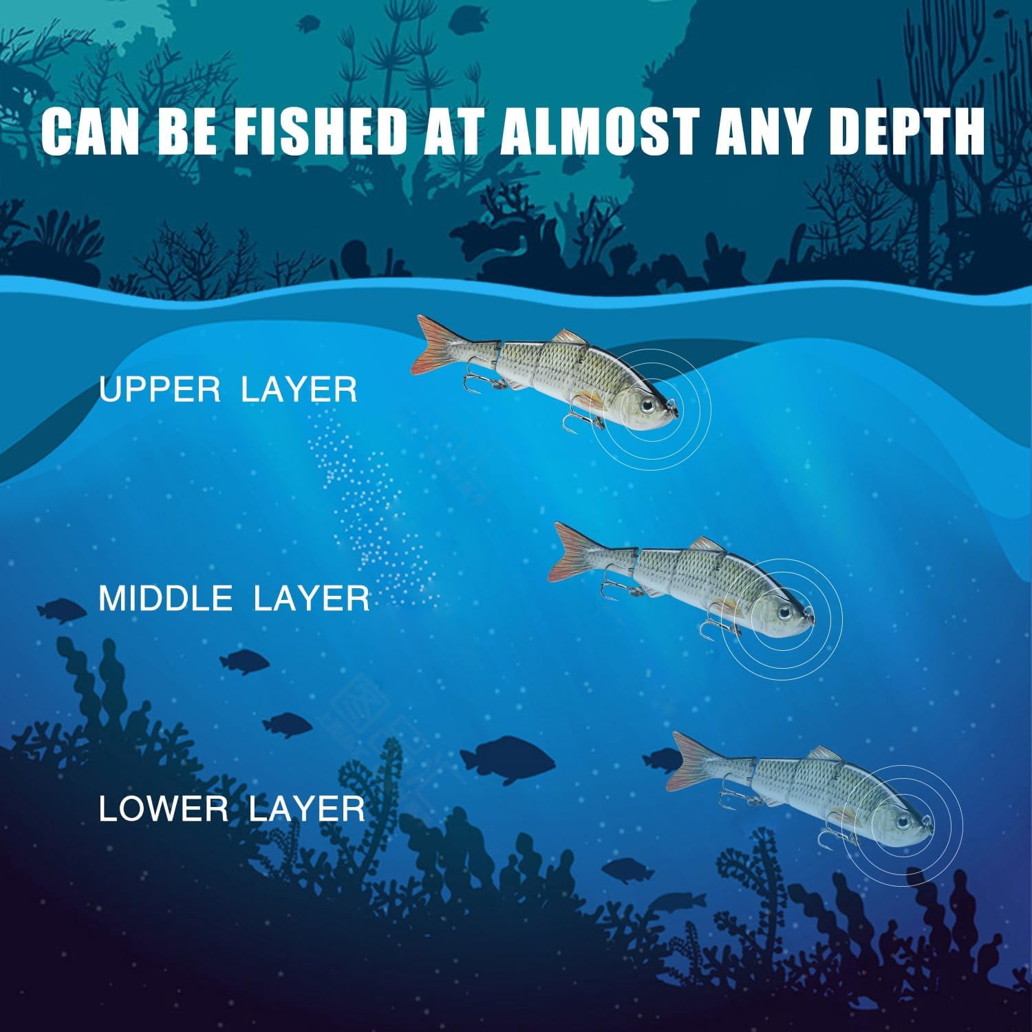 TRUSCEND Fishing Lures for Bass Trout Crappie, Lifelike Swim Baits Bass Fishing Gear Accessories for Walleye and Pike Slow Sinking Freshwater Saltwater Jigs, Amazing Fishing Gifts for Men