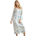 thumbnail image 2 of EFINNY Women Floral Long Pajamas Robes Thin Style Lightweight Full Length Homewear Sleepwear for Spring Summer,without Zipper, 2 of 8
