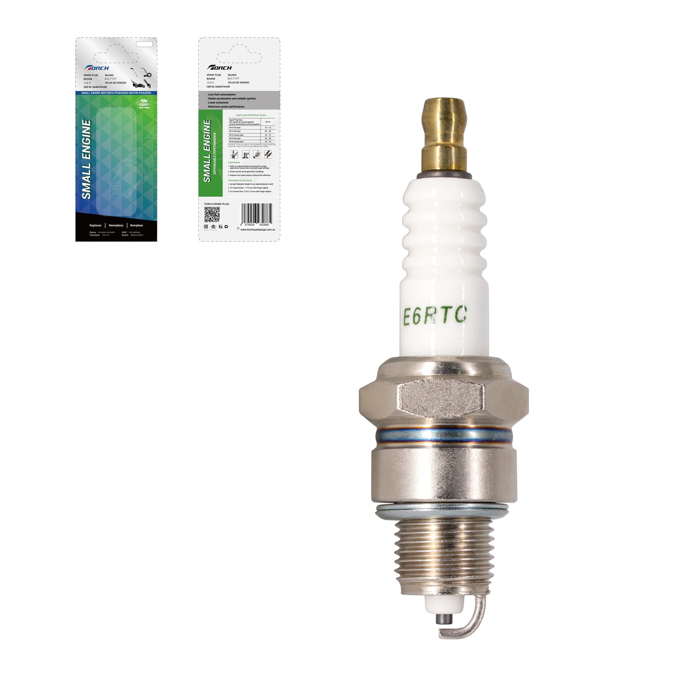TORCH Lot De 2 Bougies D'Allumage F7RTC - Remplacement Parfait Pour NGK 5534/BPR7ES, BOSCH 7992/WR5DC, Champion RN7YC Et Plus