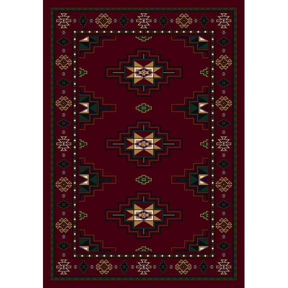 Milliken Signature Area Rug PRAIRIE STAR GARNET Prairie Star Garnet 5' 4" x 7' 8" Rectangle