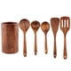 thumbnail image 1 of Natural Teak Kitchen Utensil Set - Comfort Grip Cooking Spoon, Wooden Spoon For Cooking - Wooden Utensil Set For Cooking, Teak Non-Stick Kitchen Cookware, 1 of 3
