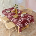 thumbnail image 3 of Burgundy and White Wavy Pattern Rectangle Tablecloth 60"x120",Waterproof Polyester Rectangle Table Cloth, Wipeable Spillproof Polyester Tablecloth for Dining, Camping, Indoor and Outdoor, 3 of 6