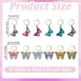 thumbnail image 2 of Colorful 24Pcs 12 Styles Butterfly Stitch Marker Charms for Crocheting Butterfly Knitting Stitch Markers Knitting and Crochet Accessories for DIY Sewing Crafts, 2 of 5