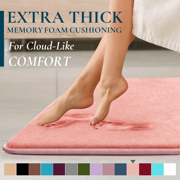 ComfiTime Bathroom Rugs Thick Memory Foam, NonSlip Bath Mat, Soft