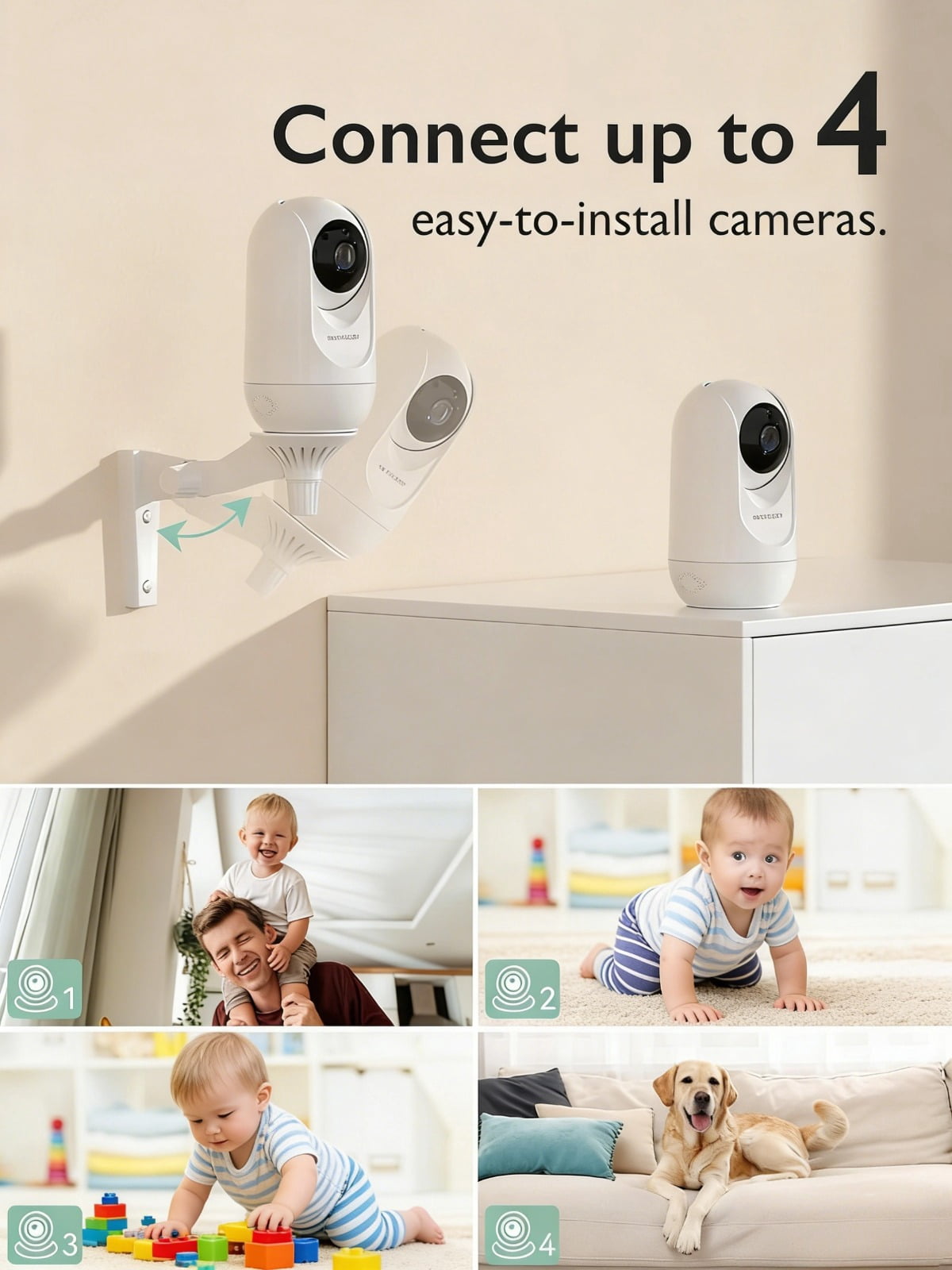 Momcozy Video Baby Monitor, 5'' Display, 1080P HD, Infrared Night Vision, Long Range, 2-Way Talk