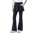 thumbnail image 4 of XAOFW Girls Back To School Flared Pants With Built In Shorts Solid Color Wide Leg Trousers For Activewear Yoga Dance And Everyday Comfort Soft Bottoms 3-4 Years, 4 of 4