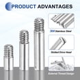 thumbnail image 3 of 12 Pcs M6 x 25mm Slotted Cylindrical Pins, 304 Stainless Steel External Thread Locating Parallel Pins, 3 of 6