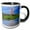 Black/White, variant on 3drose, Canada, Nova Scotia, Brier Island. Brier Island Lighthouse., 11oz Two-tone Yellow Mug