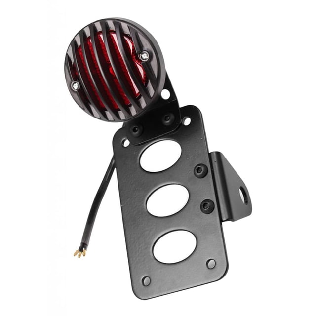 Almencla Motorcycle License Plate Bracket LED Brake Tail Light Universal Aluminum Alloy