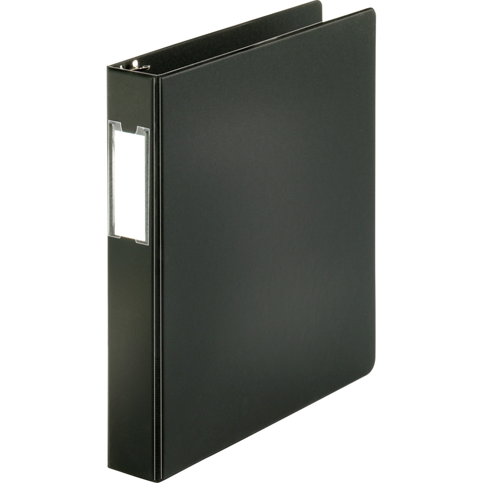 Business Source, BSN28560, Basic Round Ring Binder w/Label Holder, 1 Each, Black